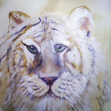 Pittura intitolato "Eye of the Tiger" da Sue Lorenz, Opera d'arte originale, Olio