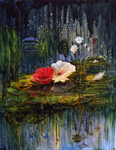 Painting titled "Once Upon A Waterli…" by Sue Lorenz, Original Artwork, Oil