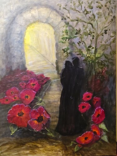 Painting titled "Into the Light" by Sue Lorenz, Original Artwork, Oil