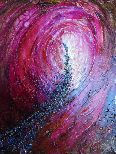 Картина под названием "Exodus" - Sue Lorenz, Подлинное произведение искусства, Масло Установлен на Деревянная рама для носил…