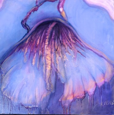 Картина под названием "BLUE MOON" - Sue Lorenz, Подлинное произведение искусства, Масло Установлен на Деревянная рама для но…