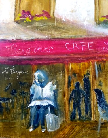 Pittura intitolato "Thinking of Paris" da Sue Lorenz, Opera d'arte originale, Olio