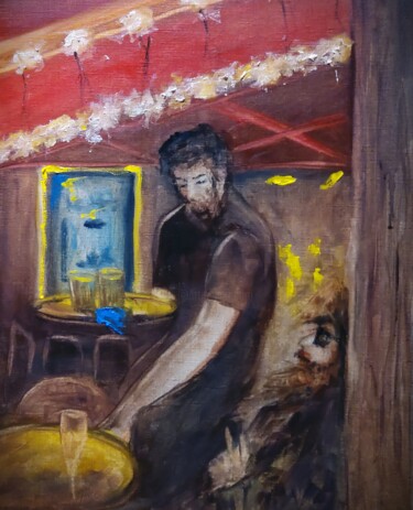 Peinture intitulée "Waiting table at St…" par Sue Lorenz, Œuvre d'art originale, Huile
