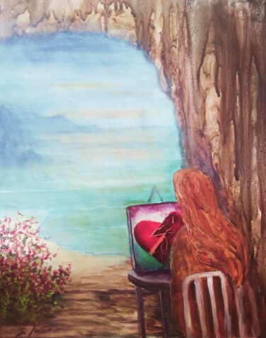 Картина под названием "Painting the Pain" - Sue Lorenz, Подлинное произведение искусства, Масло Установлен на Деревянная рам…