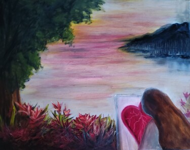 Картина под названием "Last Days in Lahaina" - Sue Lorenz, Подлинное произведение искусства, Масло Установлен на Деревянная…