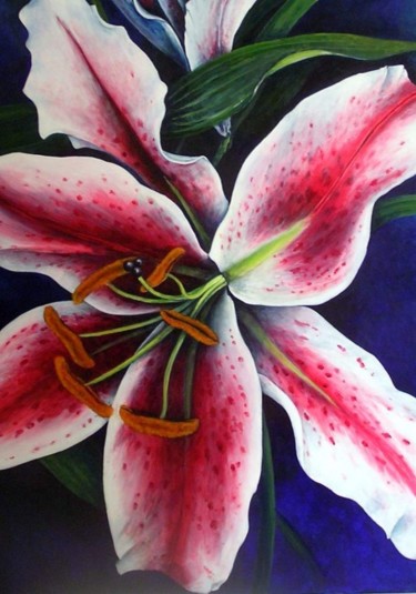 Painting titled "lily" by Sue Harding, Original Artwork