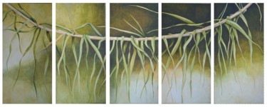 Painting titled "Bamboo" by Sue Harding, Original Artwork, Acrylic