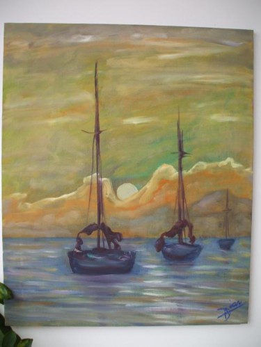 Pintura titulada "el barco" por Diaz Cazalla Antonio, Obra de arte original