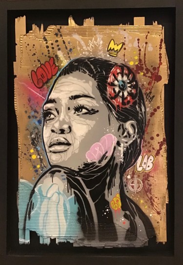 Painting titled "Marianne" by Sufyr, Original Artwork, Acrylic Mounted on Wood Panel