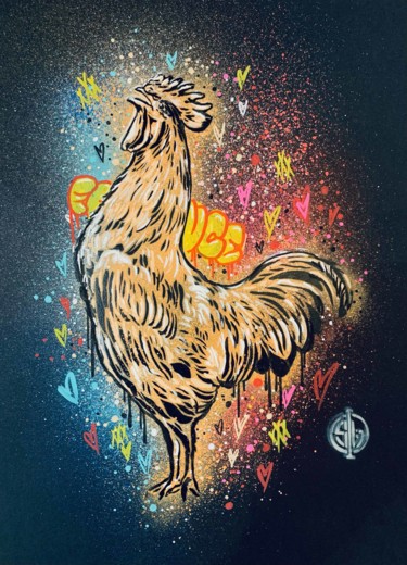 Картина под названием "Le Coq Français" - Sufyr, Подлинное произведение искусства, Акрил