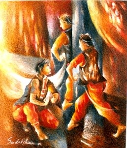 Painting titled "Emotion In Motion" by Sudakshina Ghosh, Original Artwork, Oil