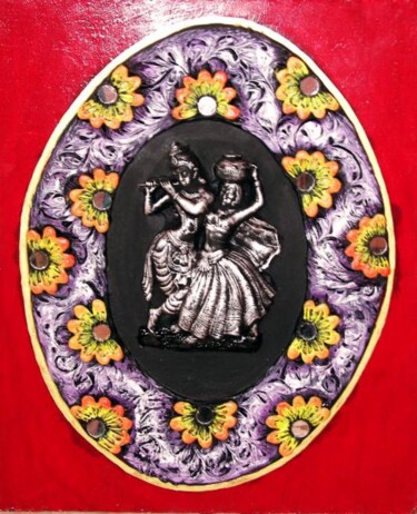 Painting titled "Radha-Krishna  Mura…" by Suja, Original Artwork