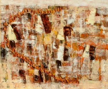 Peinture intitulée "Procession In The V…" par Sukarsa, Œuvre d'art originale, Huile