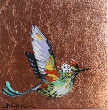 Malarstwo zatytułowany „Hummingbird oil Pai…” autorstwa Viktoria Sukhanova, Oryginalna praca, Olej