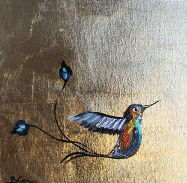 Hummingbird Pintura intitulada "Hummingbird" por Viktoria Sukhanova, Obras de arte originais, Óleo