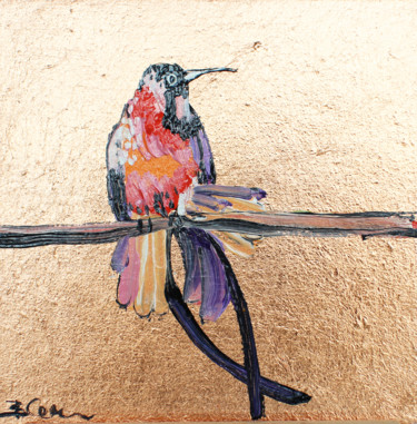 Картина под названием "Hummingbird Colibri…" - Viktoria Sukhanova, Подлинное произведение искусства, Масло