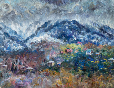 Картина под названием "scenery 5" - Suleiman Valetov, Подлинное произведение искусства, Масло Установлен на Деревянная рама…