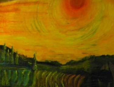 Drawing titled "sunset-scene.jpg" by Suleiman, Original Artwork, Pastel