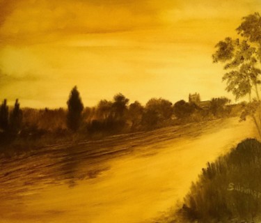 Painting titled "Arlingham-passage-r…" by Suleiman, Original Artwork, Oil Mounted on Cardboard