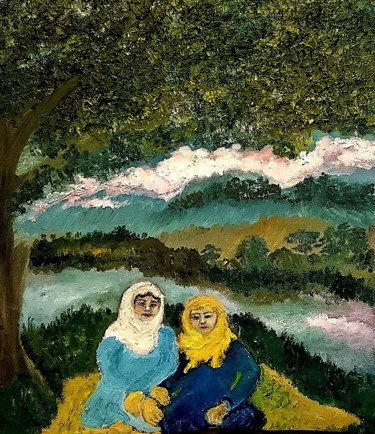 Pintura titulada "the-picnic.jpg" por Suleiman, Obra de arte original, Oleo