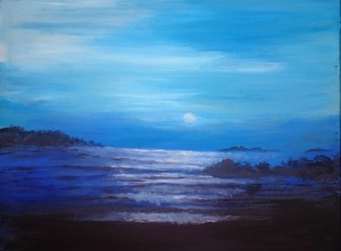 Painting titled "Moonlight Puerto Ga…" by Suleiman, Original Artwork, Oil