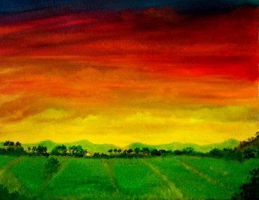 Painting titled "Ordovilla-sunset.jpg" by Suleiman, Original Artwork, Oil