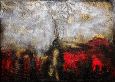 Painting titled "Rebirth Contemporar…" by Suleman Rehman, Original Artwork, Acrylic Mounted on Wood Stretcher frame