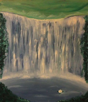 Painting titled "Waterfalls" by Equilibrium Art, Original Artwork, Oil