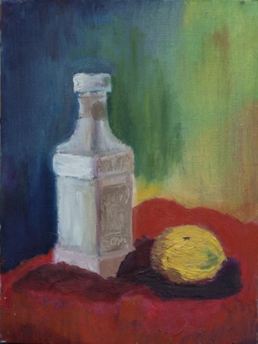 Painting titled "Белая бутылка" by Irina Kazanskaya, Original Artwork, Oil