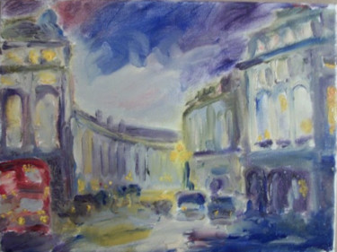 Painting titled "Лондон, вечер начин…" by Irina Kazanskaya, Original Artwork