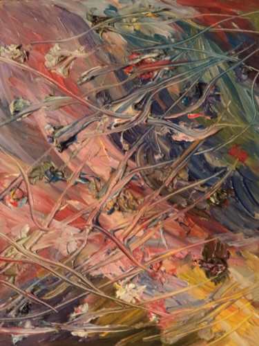 Pittura intitolato "Звездопад. Starfall." da Irina Kazanskaya, Opera d'arte originale, Olio