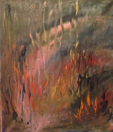 Картина под названием "Пламя. A fire" - Irina Kazanskaya, Подлинное произведение искусства, Масло