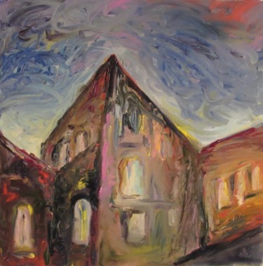 Картина под названием "Дом во дворе. The h…" - Irina Kazanskaya, Подлинное произведение искусства, Масло