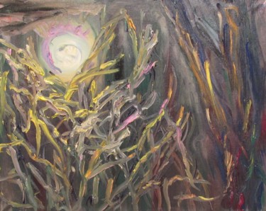 Malerei mit dem Titel "Фонарь и ветви. Str…" von Irina Kazanskaya, Original-Kunstwerk, Öl