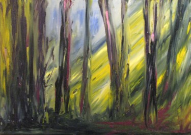 Schilderij getiteld "Сосновый лес.Pine f…" door Irina Kazanskaya, Origineel Kunstwerk, Olie