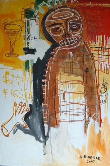 Malerei mit dem Titel "Face" von Suliyat Buamar, Original-Kunstwerk, Öl