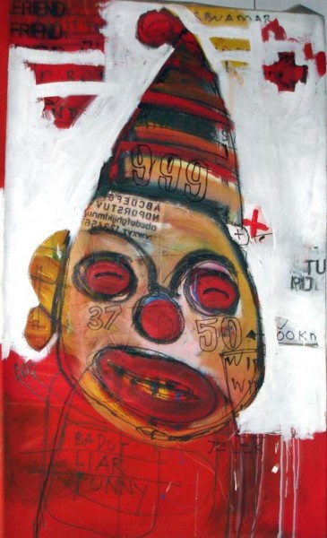 Painting titled "Mr Clown" by Suliyat Buamar, Original Artwork, Oil