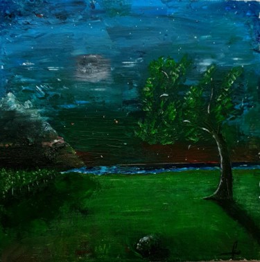 Painting titled "In der Nacht" by Mátyás G., Original Artwork, Acrylic