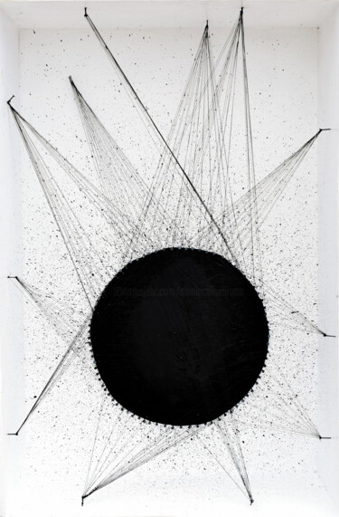 Escultura intitulada "Thread Sculpture Na…" por Sumit Ratta, Obras de arte originais, String Art