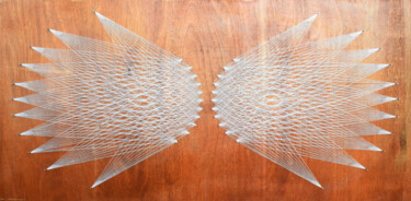 Sculptuur getiteld "Nailed it Series No…" door Sumit Ratta, Origineel Kunstwerk, String Art