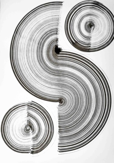 Рисунок под названием "Composition No. 327" - Sumit Ratta, Подлинное произведение искусства, Чернила