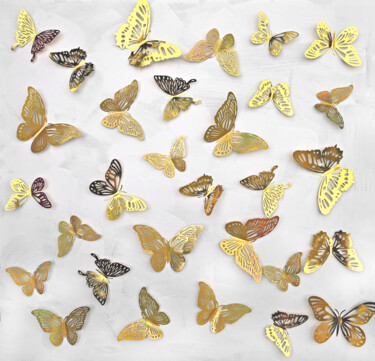 Escultura titulada "Butterfly park 12" por Sumit Ratta, Obra de arte original, Plástico Montado en Panel de madera