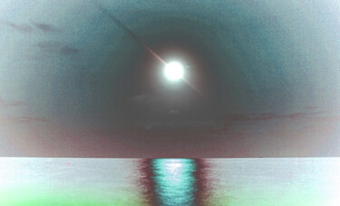 Photography titled "Liquid moonrise" by Sumit Ratta, Original Artwork, Manipulated Photography