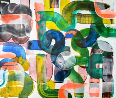 Malerei mit dem Titel "Composition No. 427" von Sumit Ratta, Original-Kunstwerk, Acryl