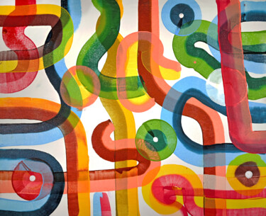 Malerei mit dem Titel "Composition No. 448" von Sumit Ratta, Original-Kunstwerk, Acryl