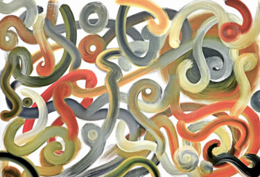 Картина под названием "Composition No. 454" - Sumit Ratta, Подлинное произведение искусства, Акрил Установлен на Деревянная…