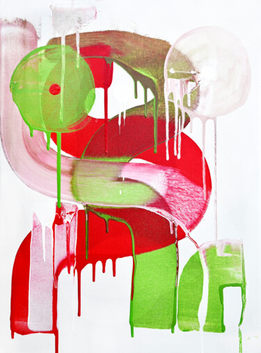 Schilderij getiteld "Rose and matcha lat…" door Sumit Ratta, Origineel Kunstwerk, Acryl
