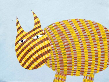 Malerei mit dem Titel "Melissa's cat Honey…" von Sumit Ratta, Original-Kunstwerk, Acryl