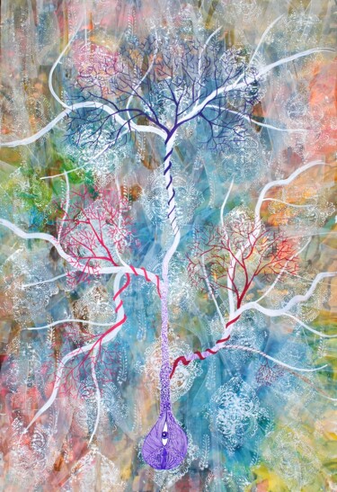 Pintura intitulada "Lipid branches" por Sumit Ratta, Obras de arte originais, Acrílico