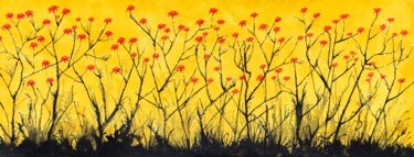 「Red poppies」というタイトルの絵画 Sumit Rattaによって, オリジナルのアートワーク, アクリル